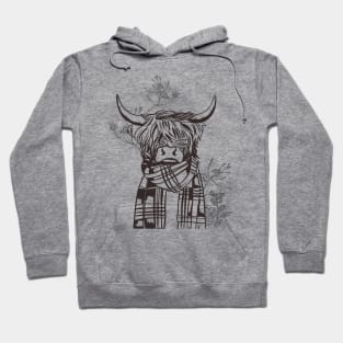 Christmas Tree Patterns And Scottish Highland Cow Hoodie